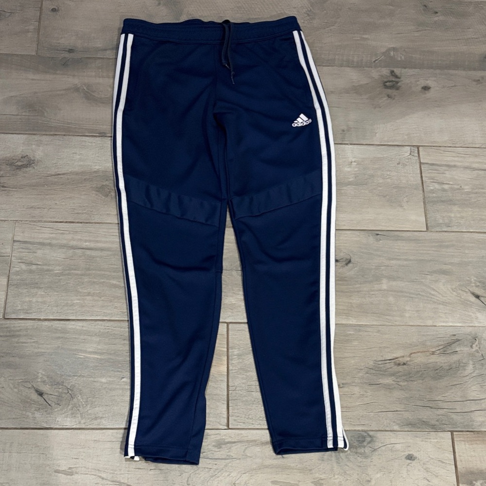 Adidas Women Dark Blue Joggers with White Stripes size Medium